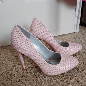 Pink patent heels